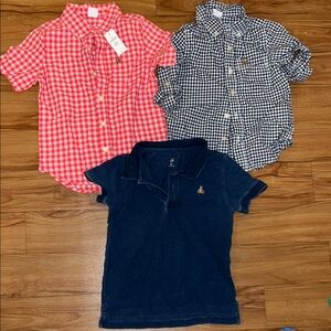 Kids Checkered and Solid Polo Shirts - Red, Black, and Blue